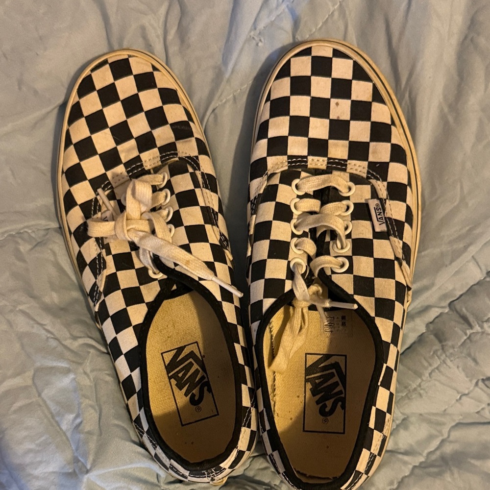 Women's Black and White Checkered Sneakers